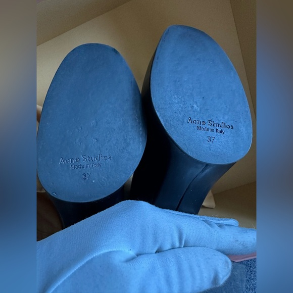 ACNE STUDIOS LEATHER PLATFORM BOOTS - Picture 10 of 16